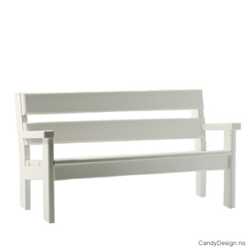 Benk for Carl Larsson figurer - hvit