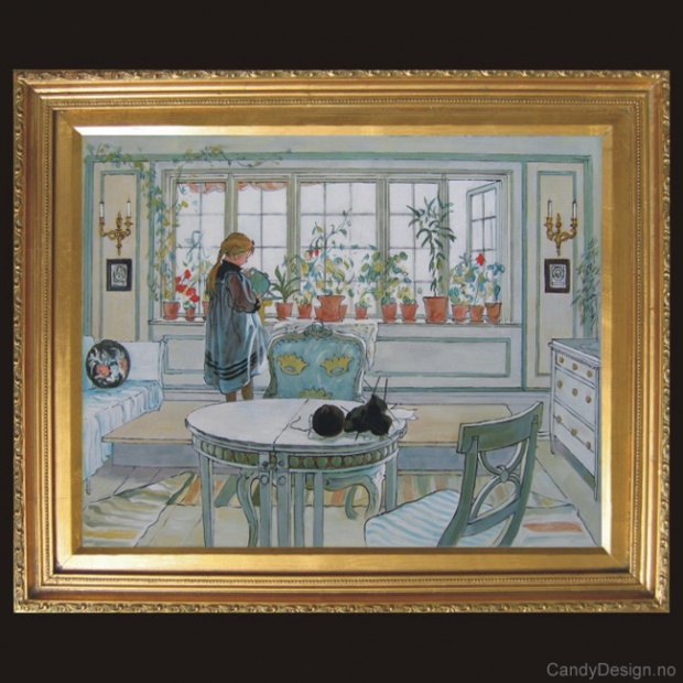 Oljemaleri  Blomstervinduet