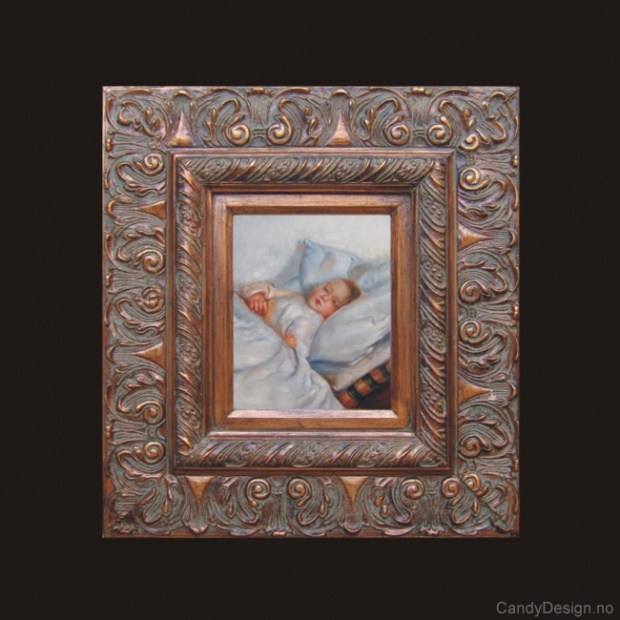 Oljemaleri  Sovende barn