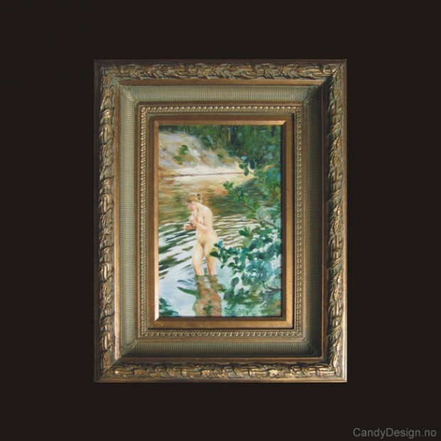 Oljemaleri  Bare Lady in Water