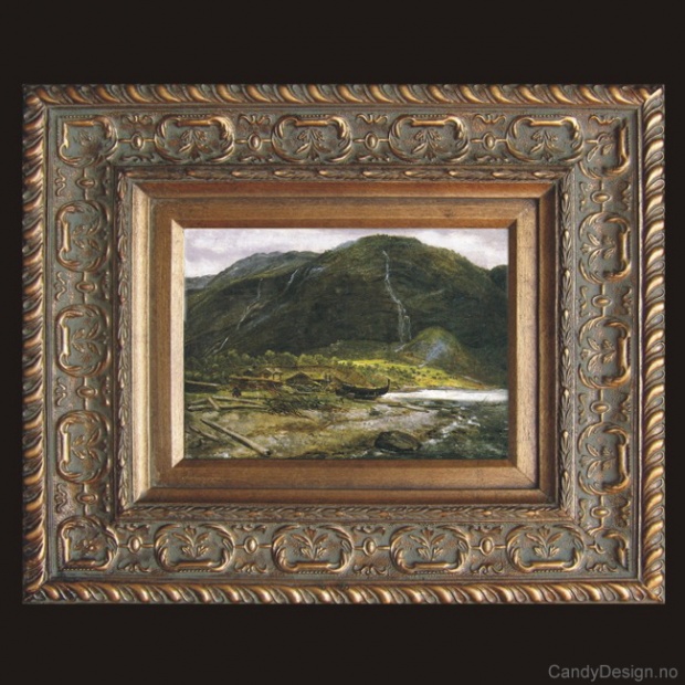 Oljemaleri  Fra Skjolden i Luster