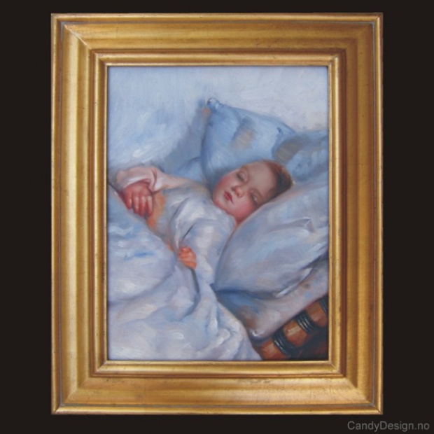 Oljemaleri  Sovende barn