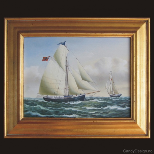 Oljemaleri  For fulle seil