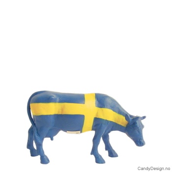 Ku suvenir med Svensk flagg