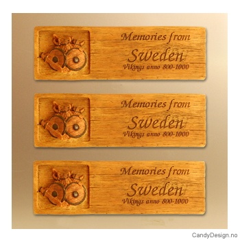 Tre vikinger bakom skjold - tett - Woodstyle magnet plater