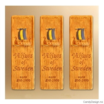 Vikingeskip - langt - Woodstyle magnet plater