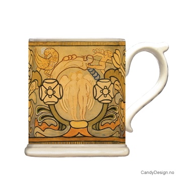 Krus med motiv - Antique brun m/engler