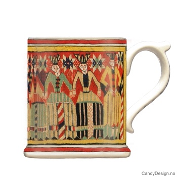 Krus med motiv - Antique burgunder billedvev