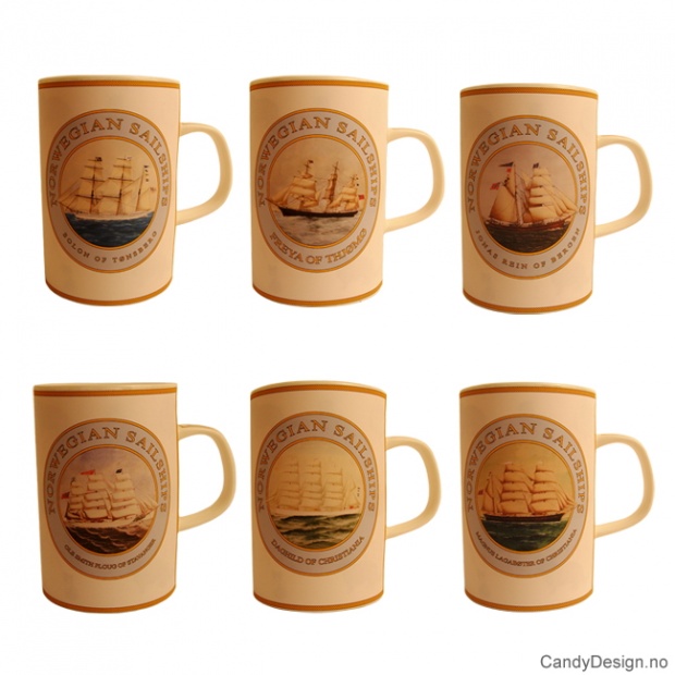 Mug with Norwegian sailships