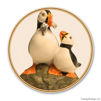 Souvenir plate with puffin bird