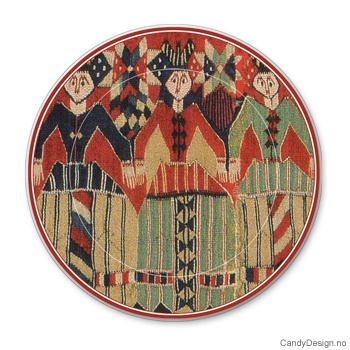 Souvenir plate with old tapestry
