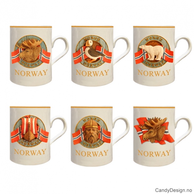 Mugs with wooden motif