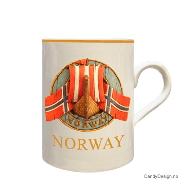 Mug with wooden vikingship