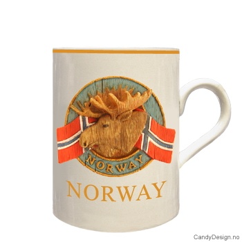 Mug with wooden moose