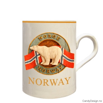 Mug with wooden polarbear