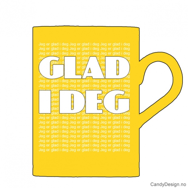 Kopper med tekst  Glad i deg