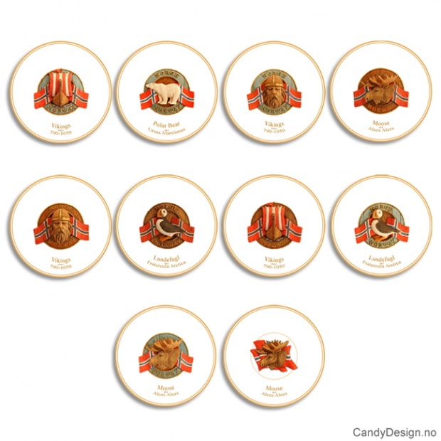 Wood style souvenir plates assorted