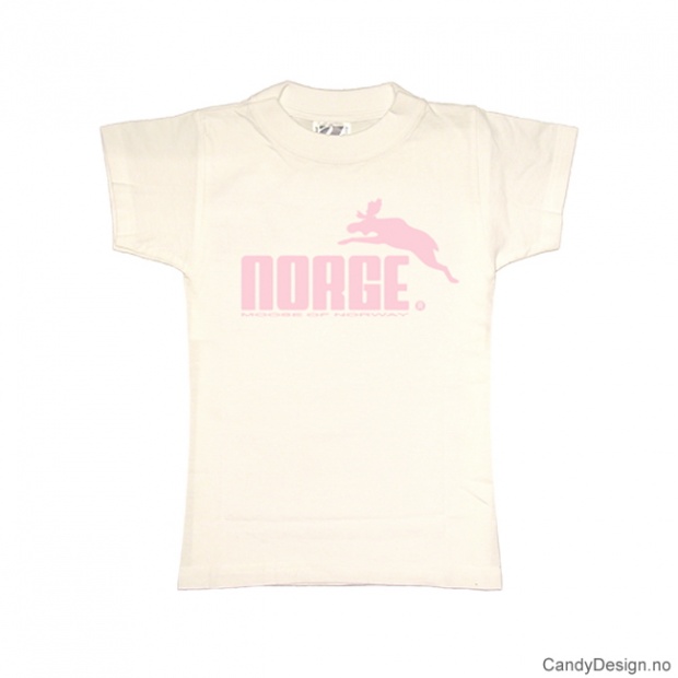 L- Women white w/light pink Norge with moose print classic T-Shirt