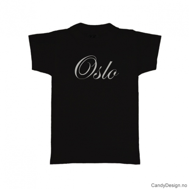 L- Men Classic T-shirt Oslo black with white print