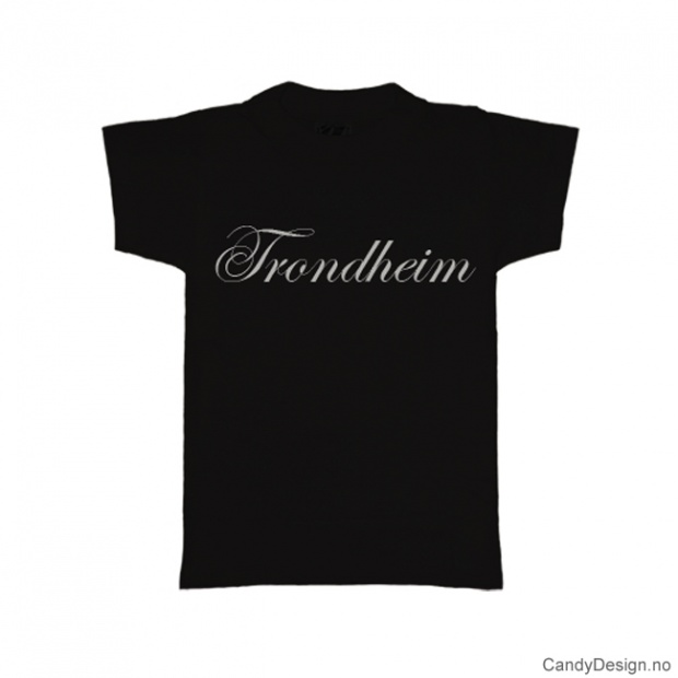 L- Men Classic T-shirt Trondheim black with white print