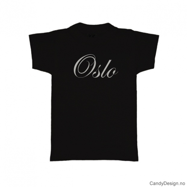 M - Ladies Classic T-shirt Oslo black with white print