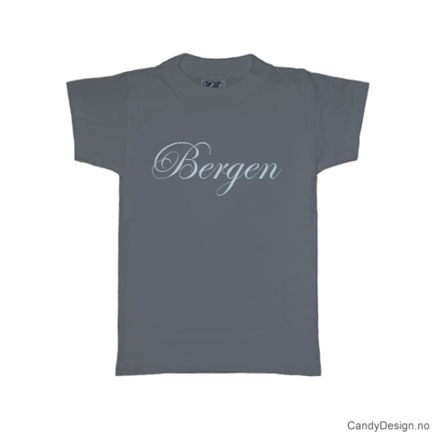 S - Ladies Classic T-shirt Bergen greyblue w/light blue print