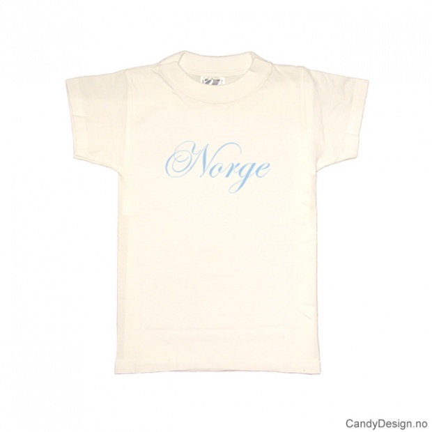 L - Ladies Classic T-shirt Norge white with light blue print - L