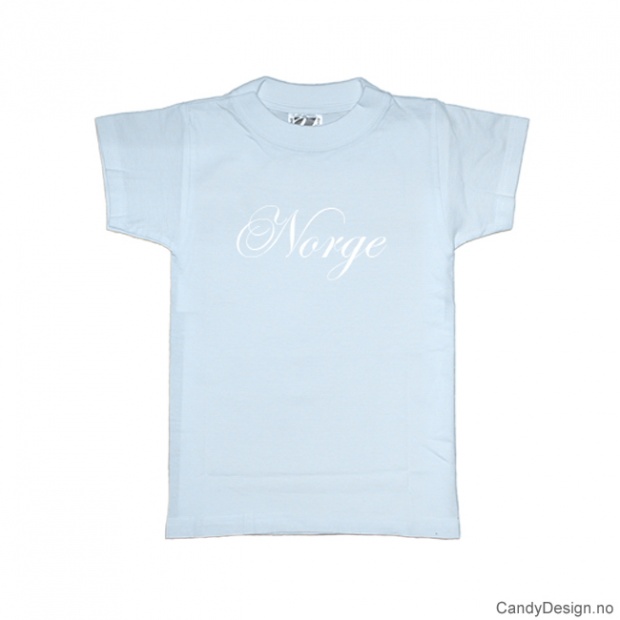 L - Ladies Classic T-shirt Norge light blue with white print - L