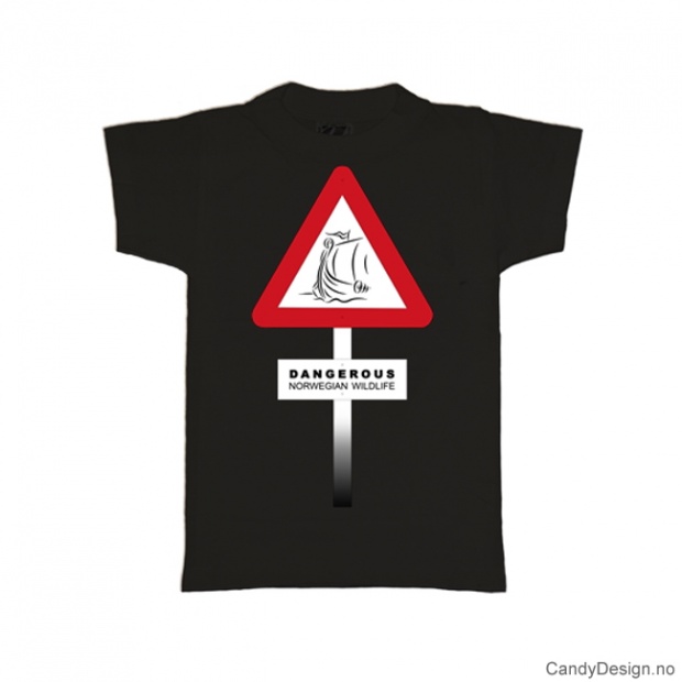 L- Men Classic T-shirt black with warning sign - Dangerous Norwegian Vikings
