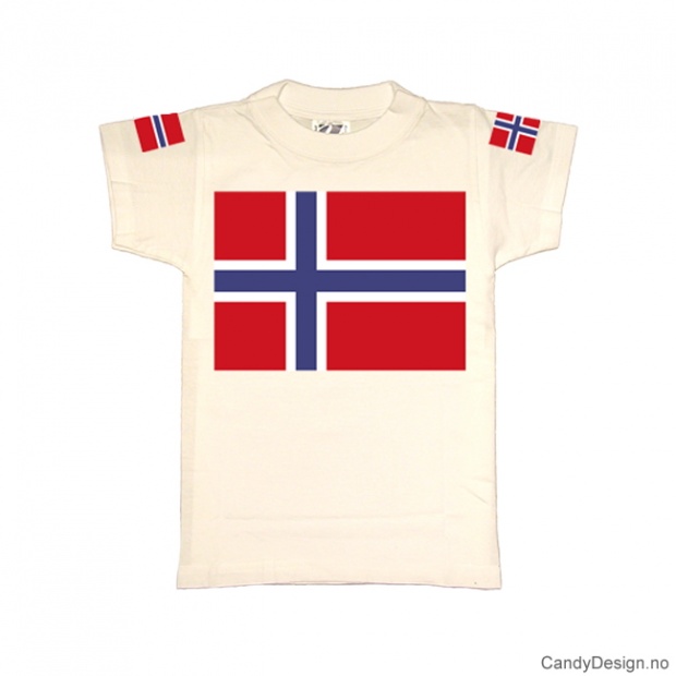 L- Men Classic T-shirt white with the Norwegian flag on the chest