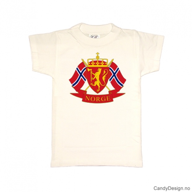 L- Men Classic T-shirt white with shield and crossed flag