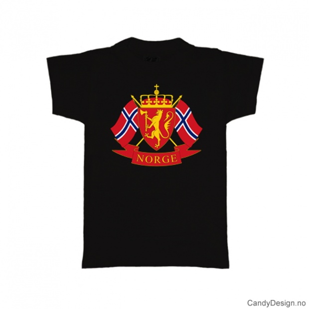 L- Men Classic T-shirt black with shield and crossed flag