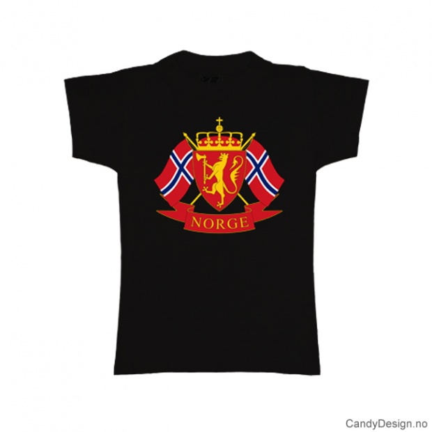 L - Ladies Classic T-shirt black with shield and crossed flag