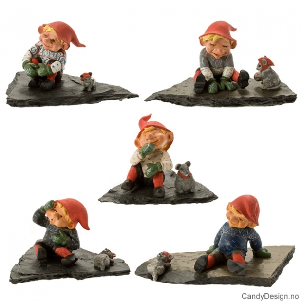 Nisse og mus på skifer assortert