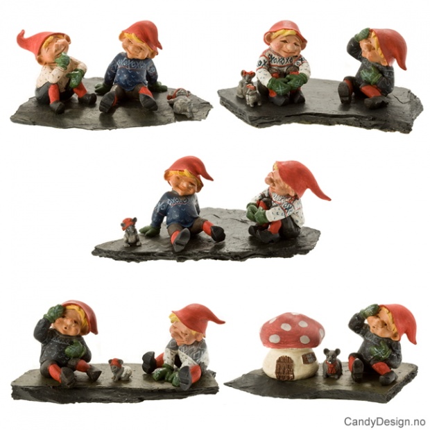 Gnomes and mice on slate assorted