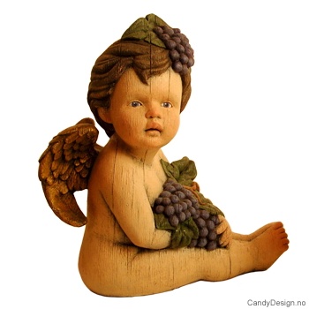 Woodstyle engel med druer