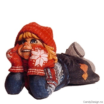 Stor liggende julenisse