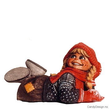 Stor liggende julenisse