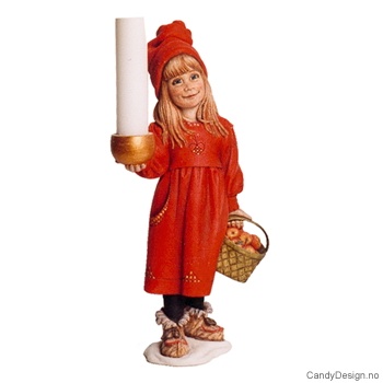 Carl Larsson jule jente med lysholder