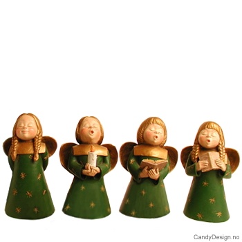 Medium Syngende engel - Grønn