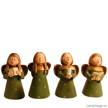 Medium Syngende engel - Mose grønn