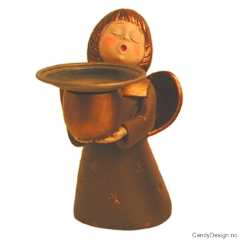 Engel med lysholder - Cognac