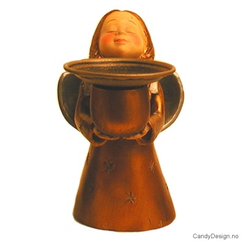 Engel med lysholder - Gull og sølv