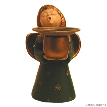 Engel med lysholder - Grønn