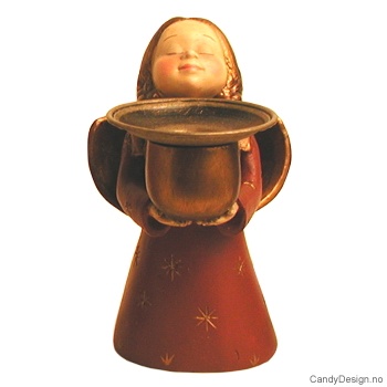 Engel med lysholder - Orange