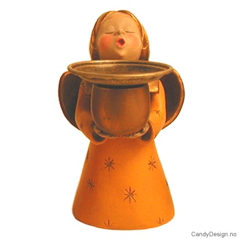 Engel med lysholder - Gul