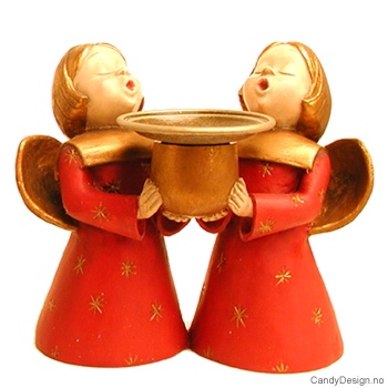 To engler med lysholder - Rød