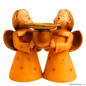 To engler med lysholder - Gul