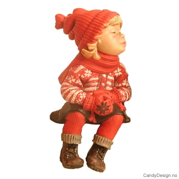 Kantsittende Julebarn - Pike som kysser