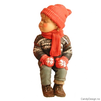 Kantsittende Julebarn - Gutt som kysser